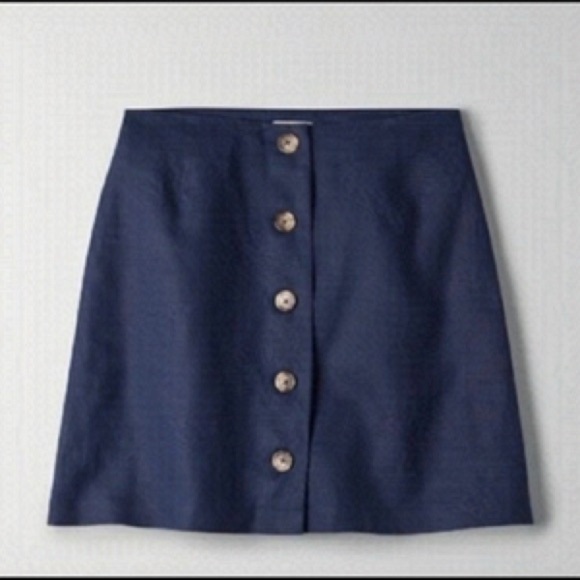 ARITZIA WILFRED | Navy Button-Front linen Skirt | size 10 - Picture 1 of 5